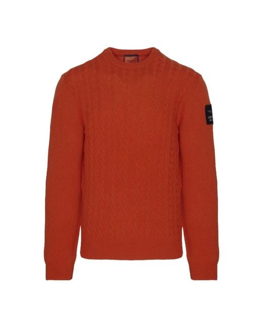 Aeronautica Militare Red Round-Neck Knitwear for men