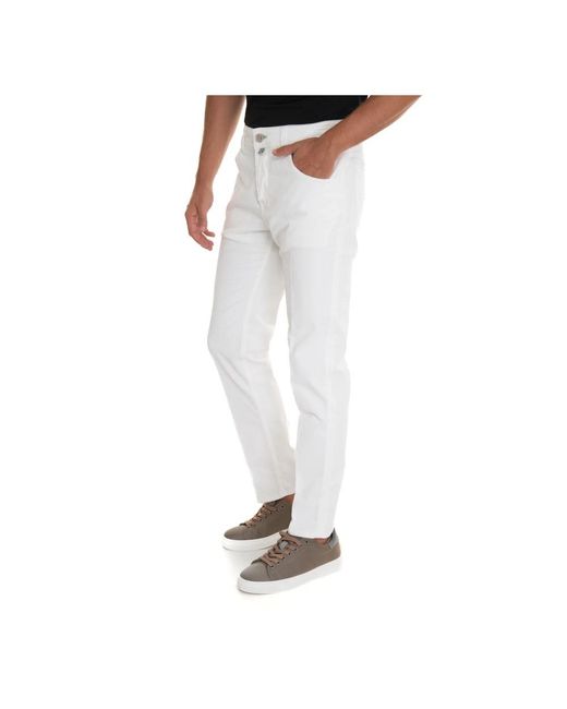 Jacob Cohen White Slim-Fit Trousers for men