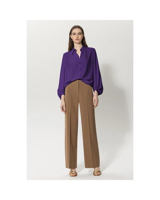 Luisa Cerano Brown Wide Trousers