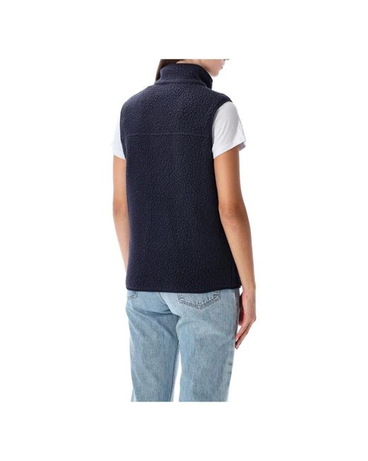 Patagonia Shearling Fleece Rits Vest in het Blue