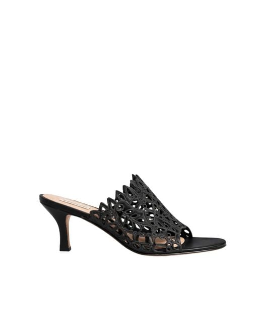 Alberta Ferretti Black Heeled Mules