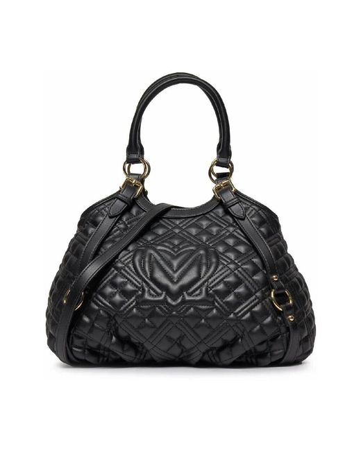 Love Moschino Black Stilvolle Synthetik Handtasche Mit Sichtbarem Logo