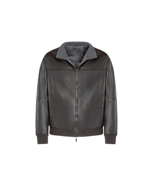 Gimo's Gray Leather Jackets for men