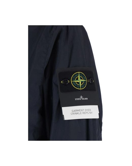 Stone Island Jassen ,Blauw ,Logo Zip Jacket in het Blue voor heren