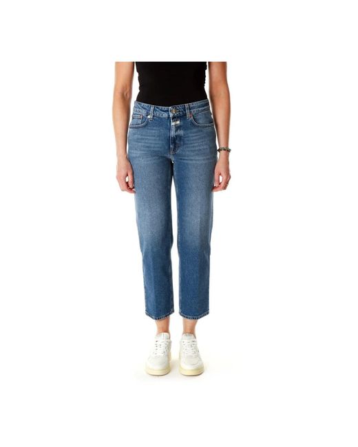 Closed Cropped Jeans in het Blue