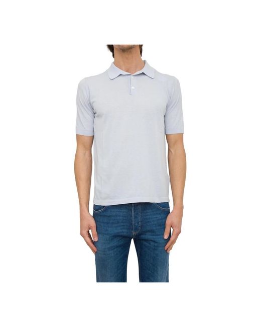 Eleventy Tops ,Blauw ,Katoen Polo Azzurro Met Korte Mouwen in het Blue voor heren