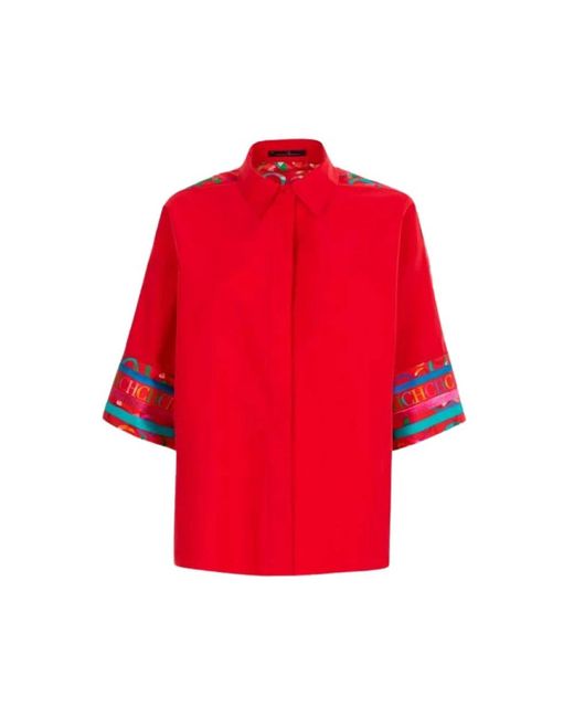 Carolina Herrera Overhemden ,Rood ,Katoen Oversized Blouse in het Red