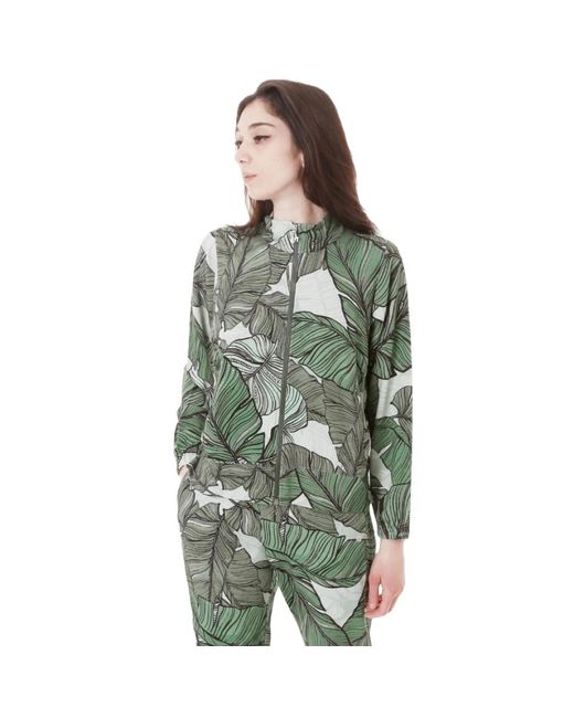 Deha Hoodies & Sweatvesten ,Groen ,Groene Blad Sweater Lichtgewicht Viscose in het Green