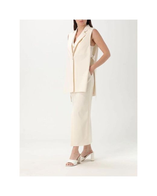 SIMONA CORSELLINI Natural Sleeveless Tops