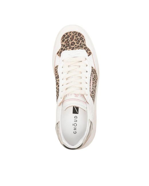 GHOUD VENICE Natural Leopard print chunky sole sneakers