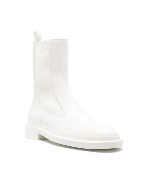Jil Sander White Chelsea Boots
