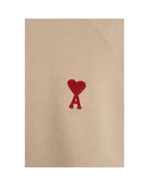 AMI Kapuzenpullover mit gesticktem Logo in Natural für Herren