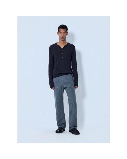 MM6 by Maison Margiela Blue Straight Trousers for men