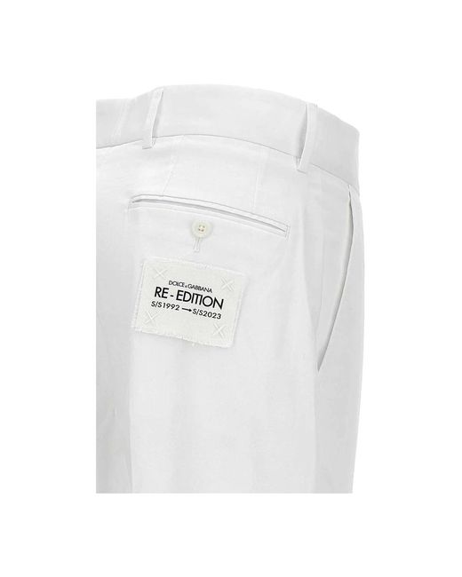 Trousers > slim-fit trousers Dolce & Gabbana pour homme en coloris White