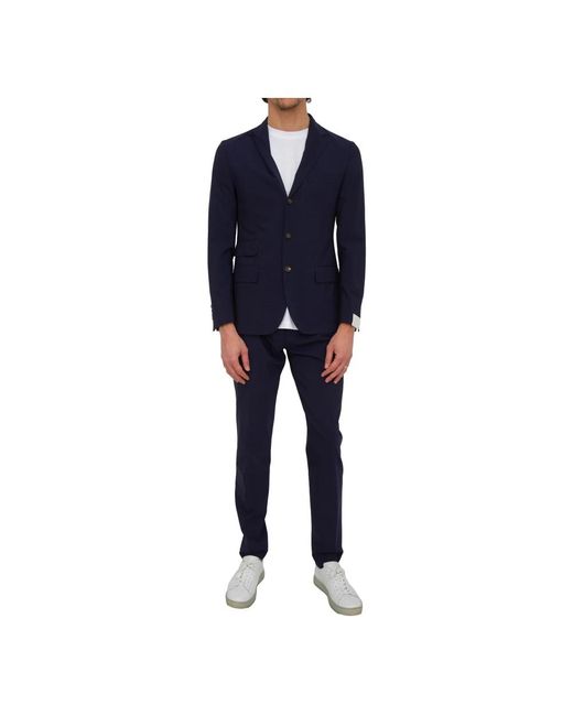 Eleventy Kostuums ,Blauw ,Wol Single Breasted Suit in het Blue voor heren