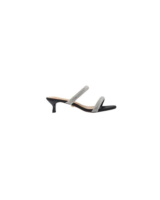 Twentyfourhaitch Black Heeled Mules