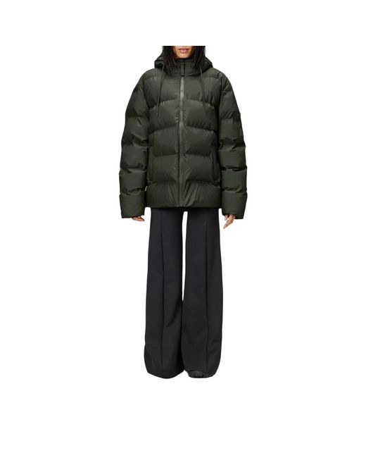 Rains Green Down Jackets for men