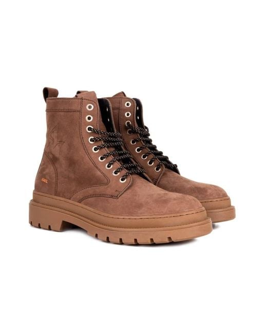 Karl Lagerfeld Brown Lace-Up Boots for men