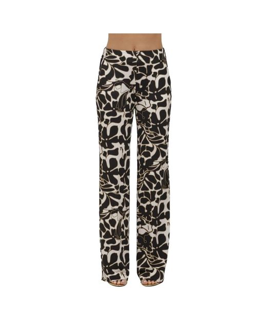 Wide Trousers Via Masini 80 de color Black