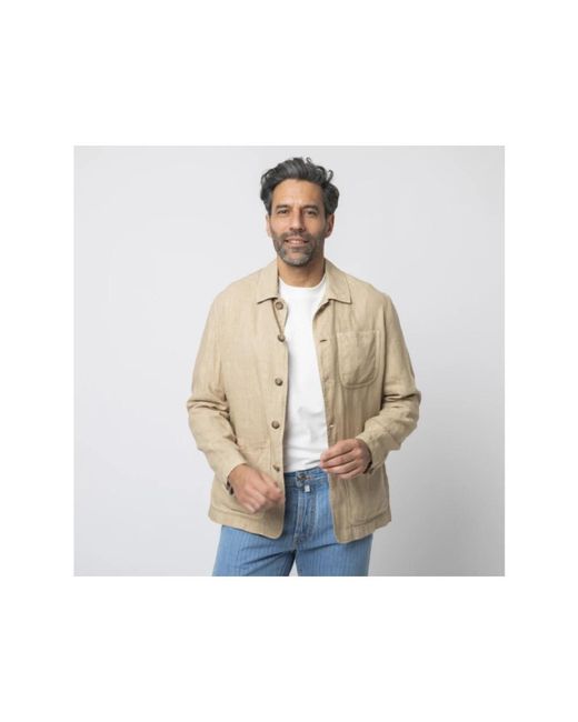 Altea Licht Button-Up Overhemd in het Natural voor heren
