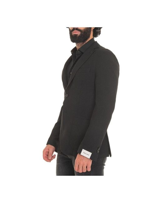 Paoloni Jerseyjacke mit knopfverschluss und taschen in Black für Herren