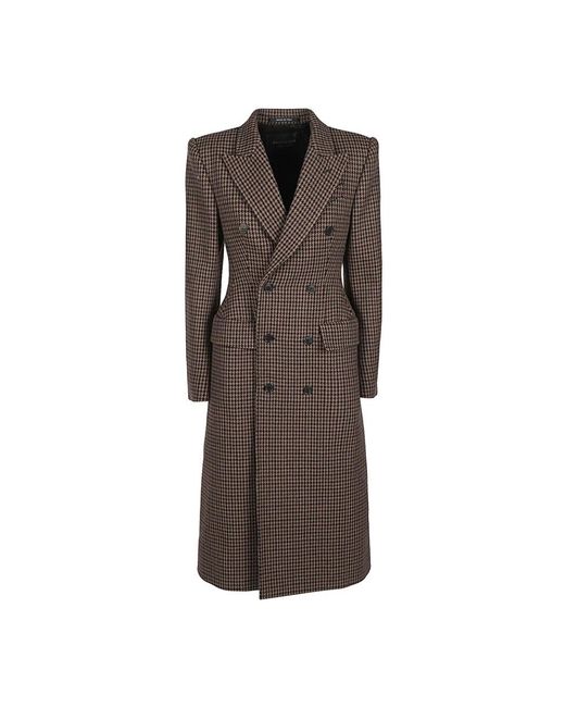 Balenciaga Brown Double-Breasted Coats