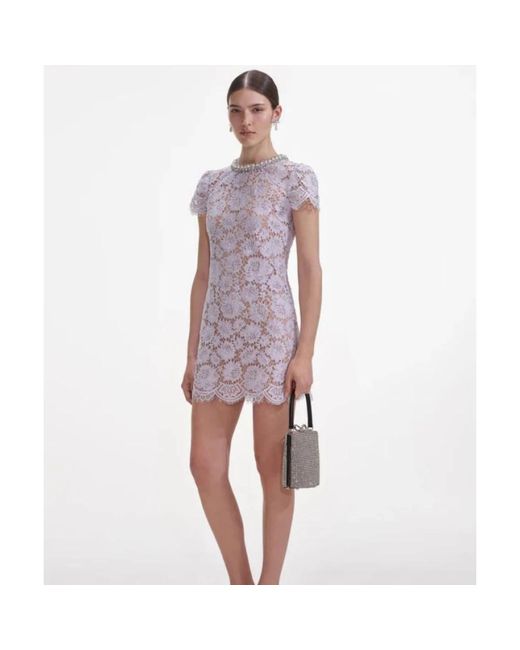 Self-Portrait Short Dresses in het Purple