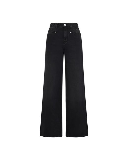 Isabel Marant Hoge Taille Wijde Pijp Zwarte Jeans in het Black