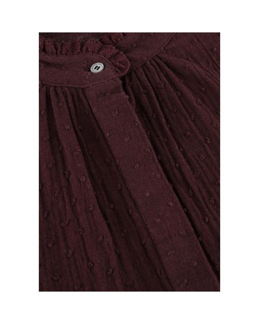 Antik Batik Overhemden ,Rood ,Katoen Bordeaux Katoenen Mathilde Blouse in het Brown