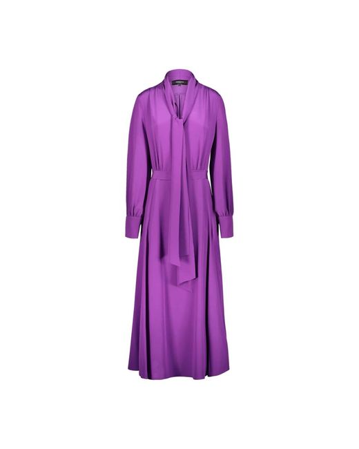 Rochas Purple Elegantes langes kleid aus crepe de chine