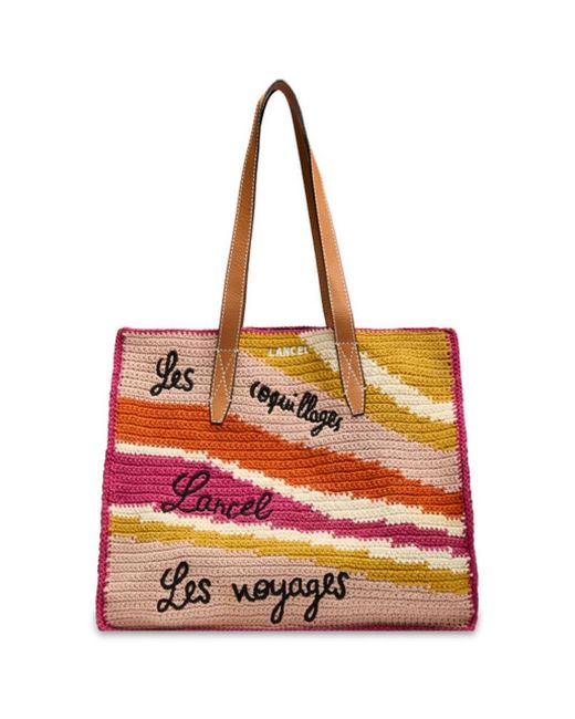 Lancel Red Shopping Bags