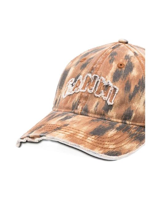 Ganni Bedrukte Baseball Cap in het Natural
