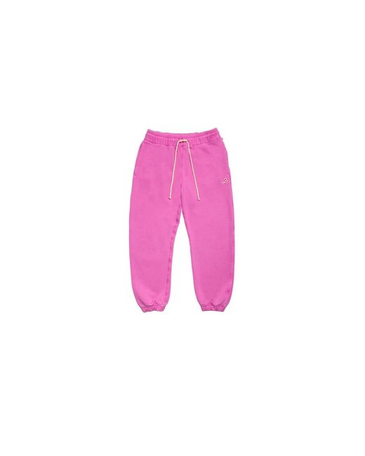 Autry Pink Baumwoll-jersey-sweatpants mit kordelzug