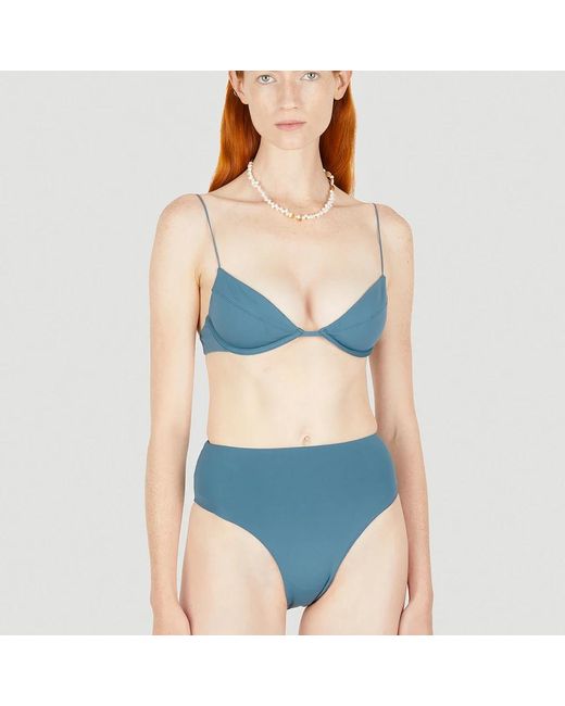 Ziah Badmode ,Blauw ,Almond Bikini Top in het Blue