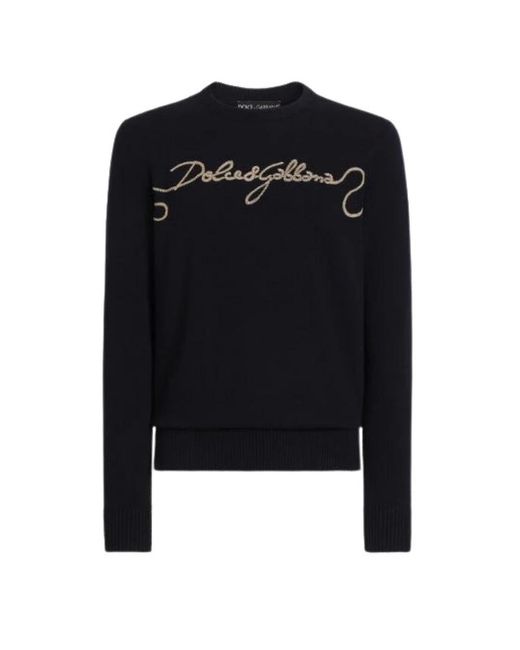 Dolce & Gabbana Black Round-Neck Knitwear for men