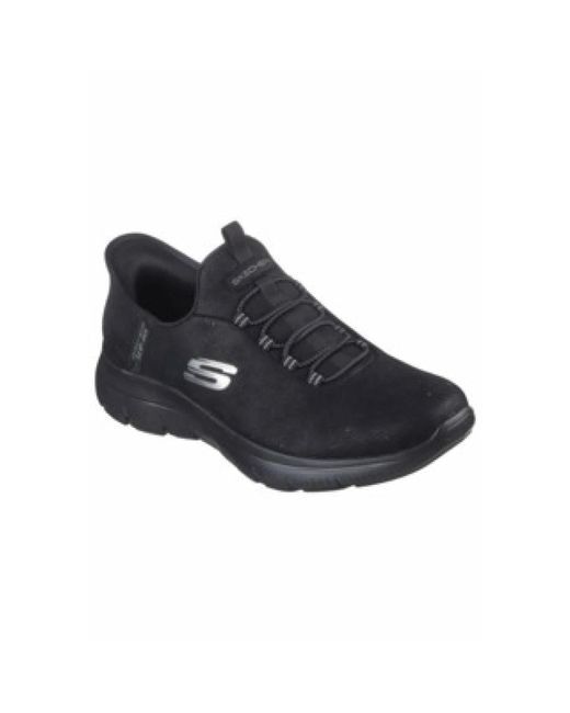 Skechers Zwarte Slip-Ons: Summits in het Black