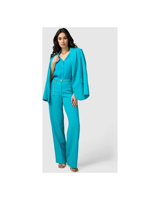 Straight Trousers di Oltre in Blue