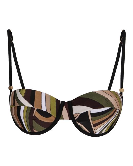 Emilio Pucci Iride Print Bikini Top in het Brown