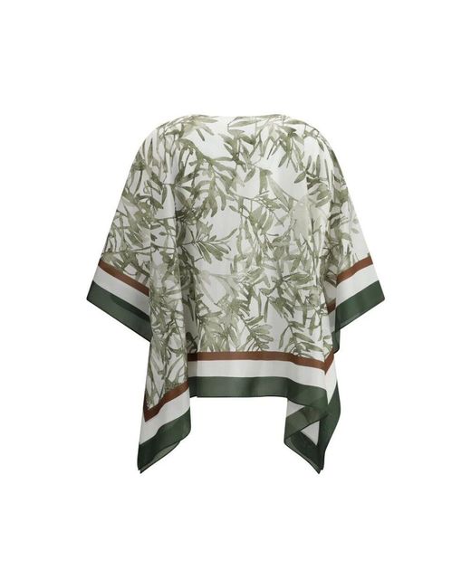 Brunello Cucinelli Green Blusenjacke Mit Blätterdruck