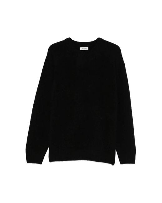 Round-Neck Knitwear Soft Goat de hombre de color Black