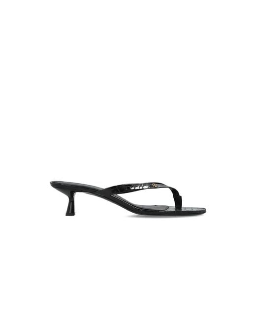 Anine Bing Black Heeled Mules