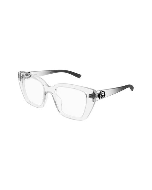 Gucci White Cat-Eye-Brille
