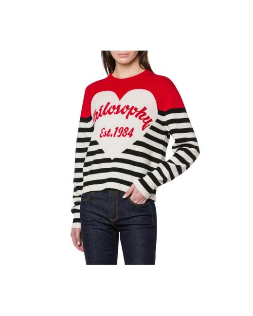 Philosophy Di Lorenzo Serafini Red Round-Neck Knitwear