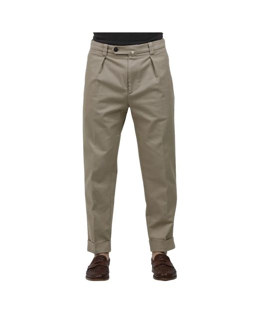 BERWICK  1707 Stretch-Baumwolle Gewaschene Overfit-Cropped-Hose in Gray für Herren