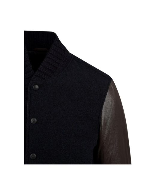 The Jack Leathers Jassen ,Bruin ,Leren Jassen Met Drukknoopsluiting in het Blue voor heren