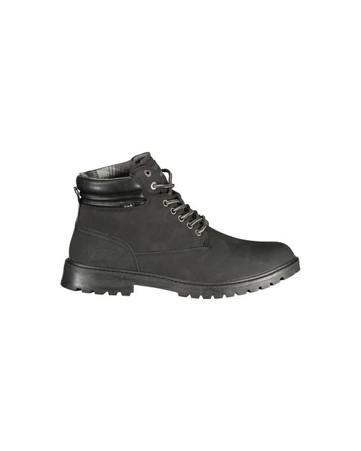 Gas Black Lace-Up Boots for men