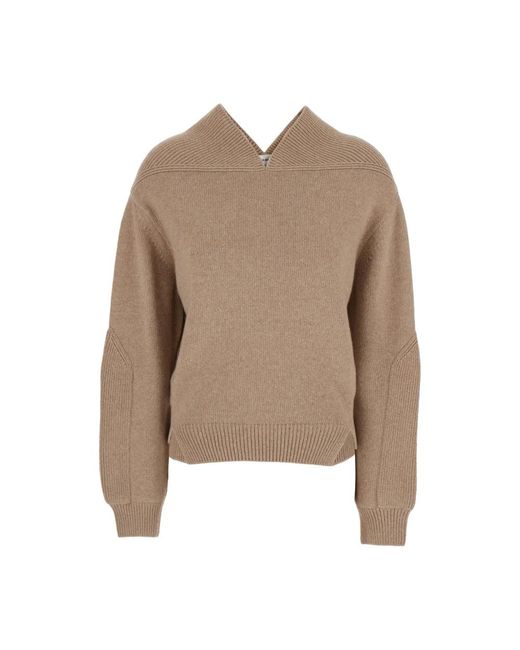 Victoria Beckham Brown V-Neck Knitwear