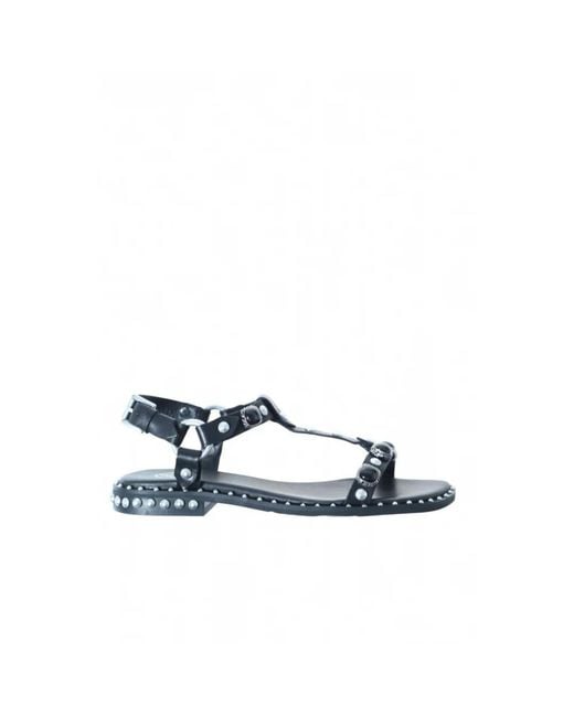 Ash Blue Flat Sandals