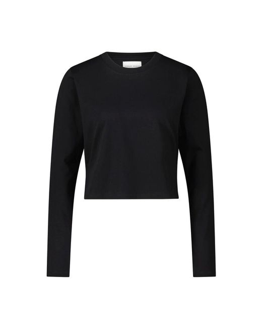 Loulou de Saison Black Klassisches logo langarmshirt