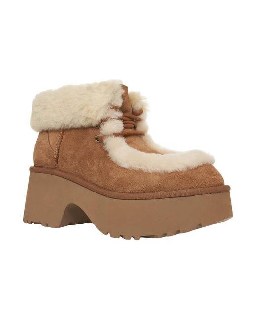 Ugg Schoenen ,Bruin ,Suède Luxe Enkellaarzen in het Brown